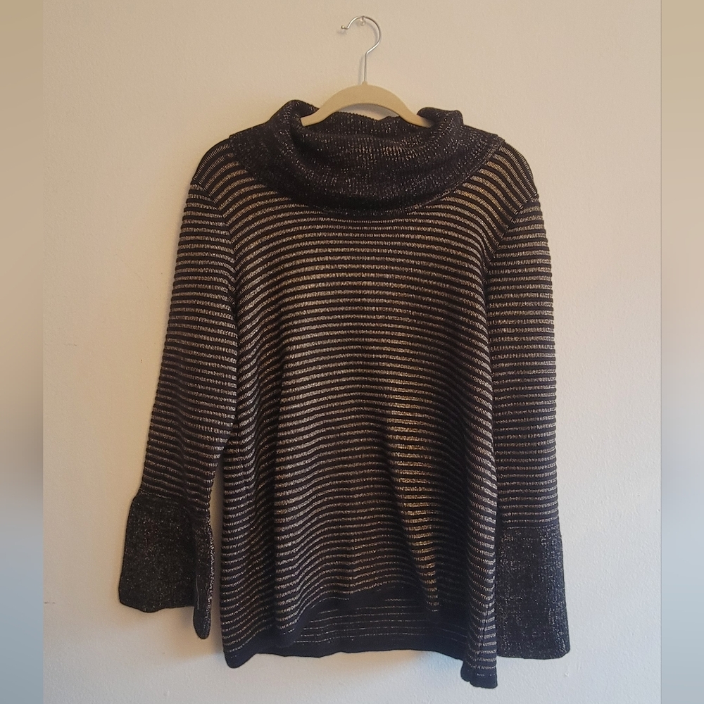 nye metallic gold and black Calvin Klein sweater